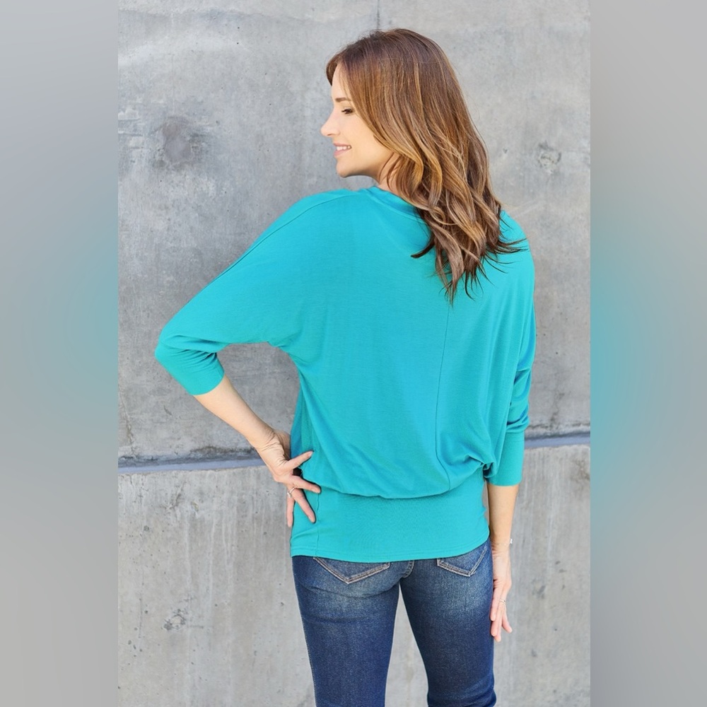 Basic Bae Full Size Round Neck Batwing Sleeve Blo… - image 5